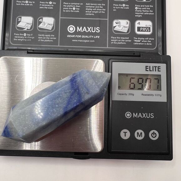 Blue Aventurine Double Terminated Meditation Wand (4) - Picture 10 of 10